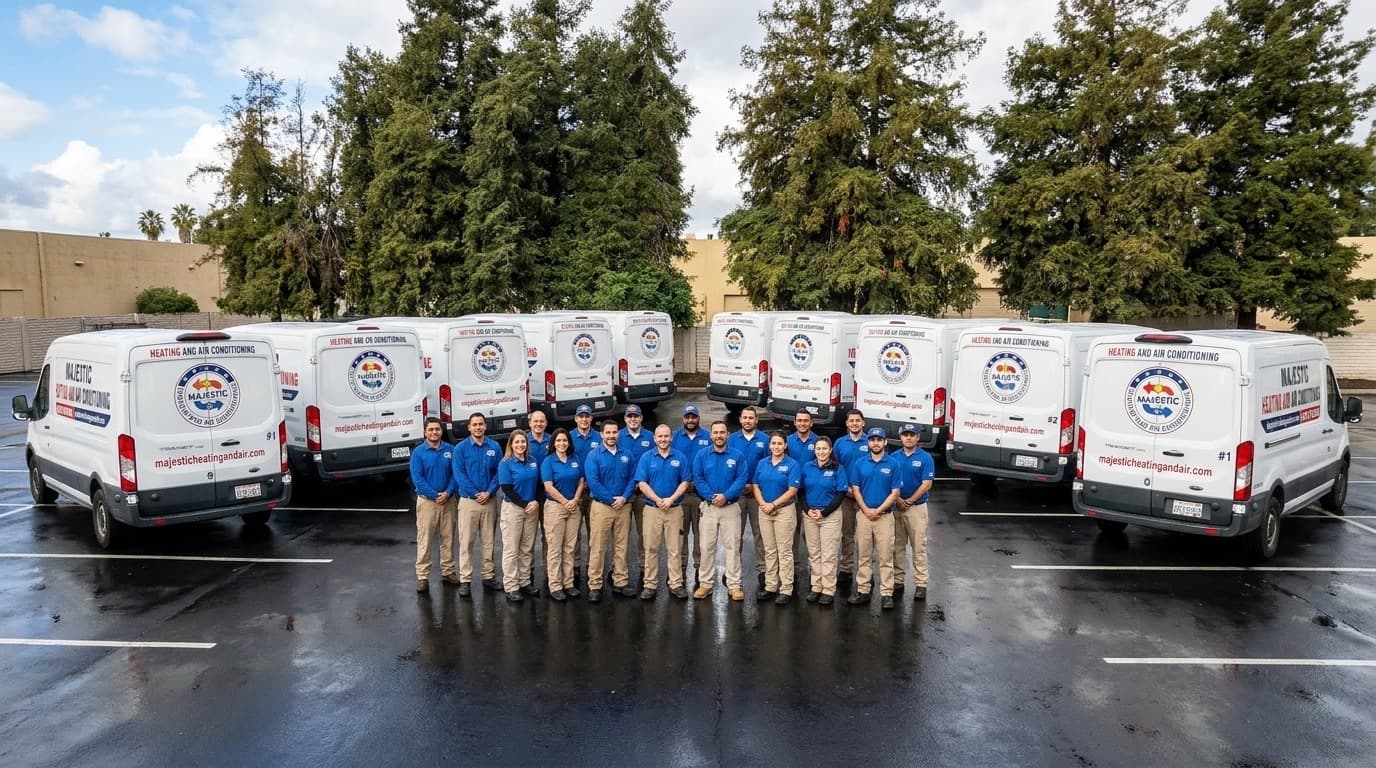 Majestic Heating and Air Conditioning team with the fleet in Campbell, CA
